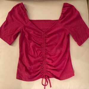 Women's Pink Ruched Top